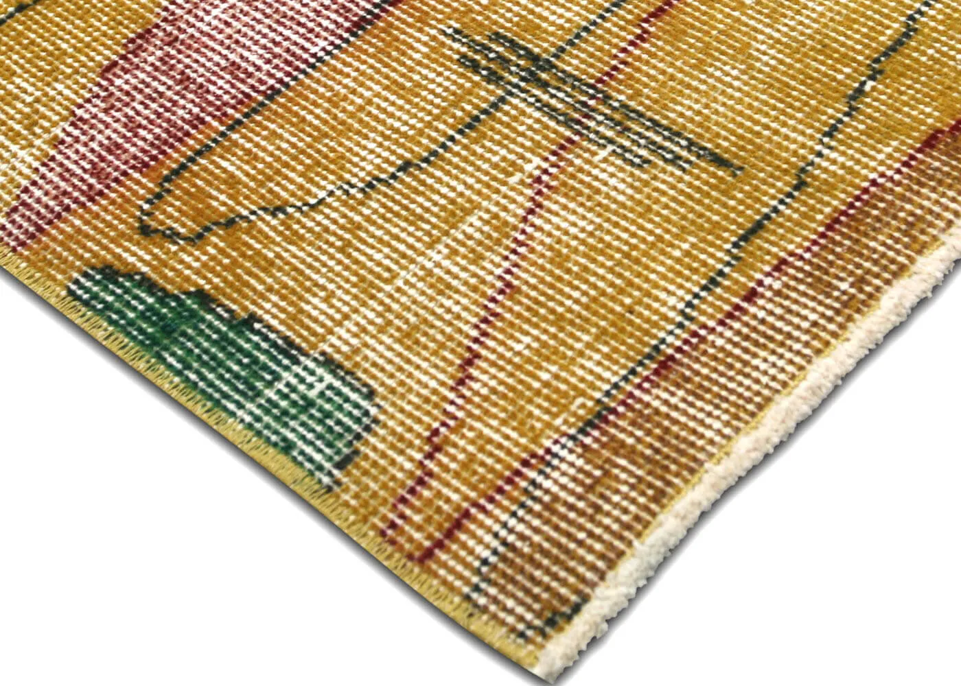 Vintage Turkish Mid-Century-Modern Rug - 3'8" x 6'8"