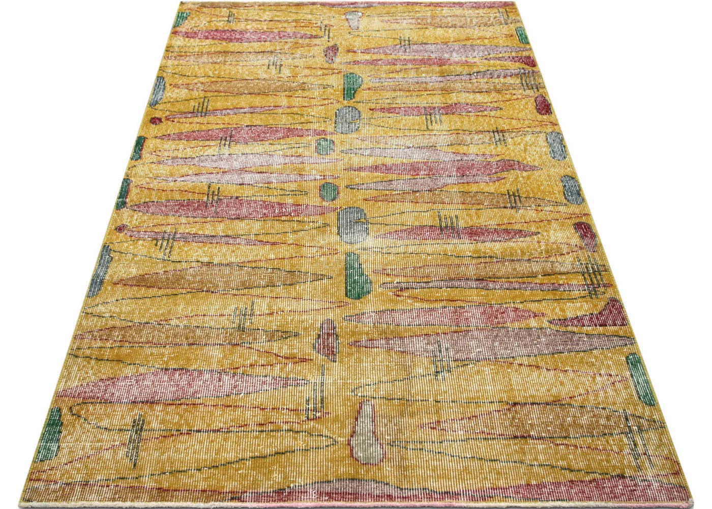 Vintage Turkish Mid-Century-Modern Rug - 3'8" x 6'8"