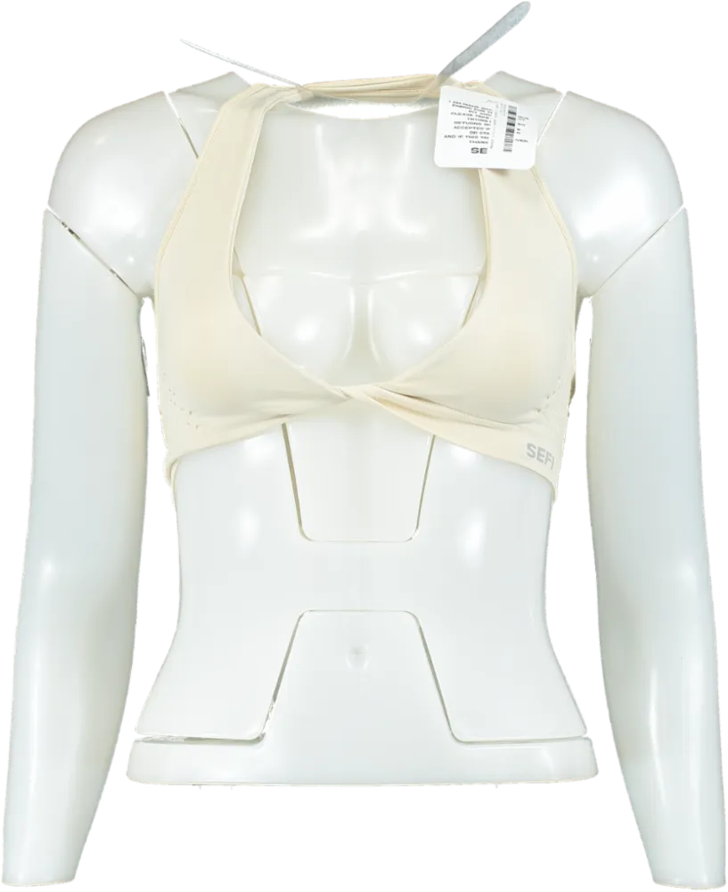 Waffle Whipped Cream Halter Bra UK M