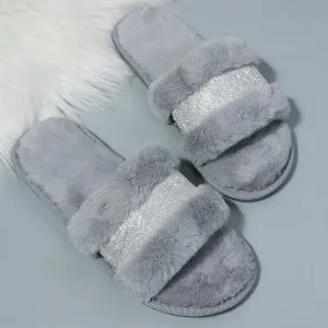 Warm Color Fur Slippers for Women's Fashion Style