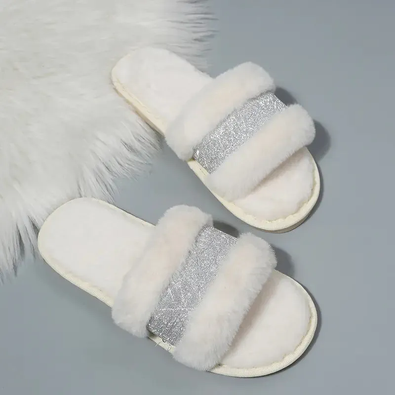 Warm Color Fur Slippers for Women's Fashion Style