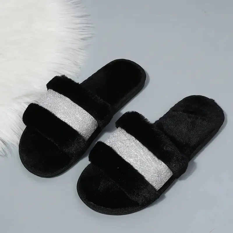 Warm Color Fur Slippers for Women's Fashion Style