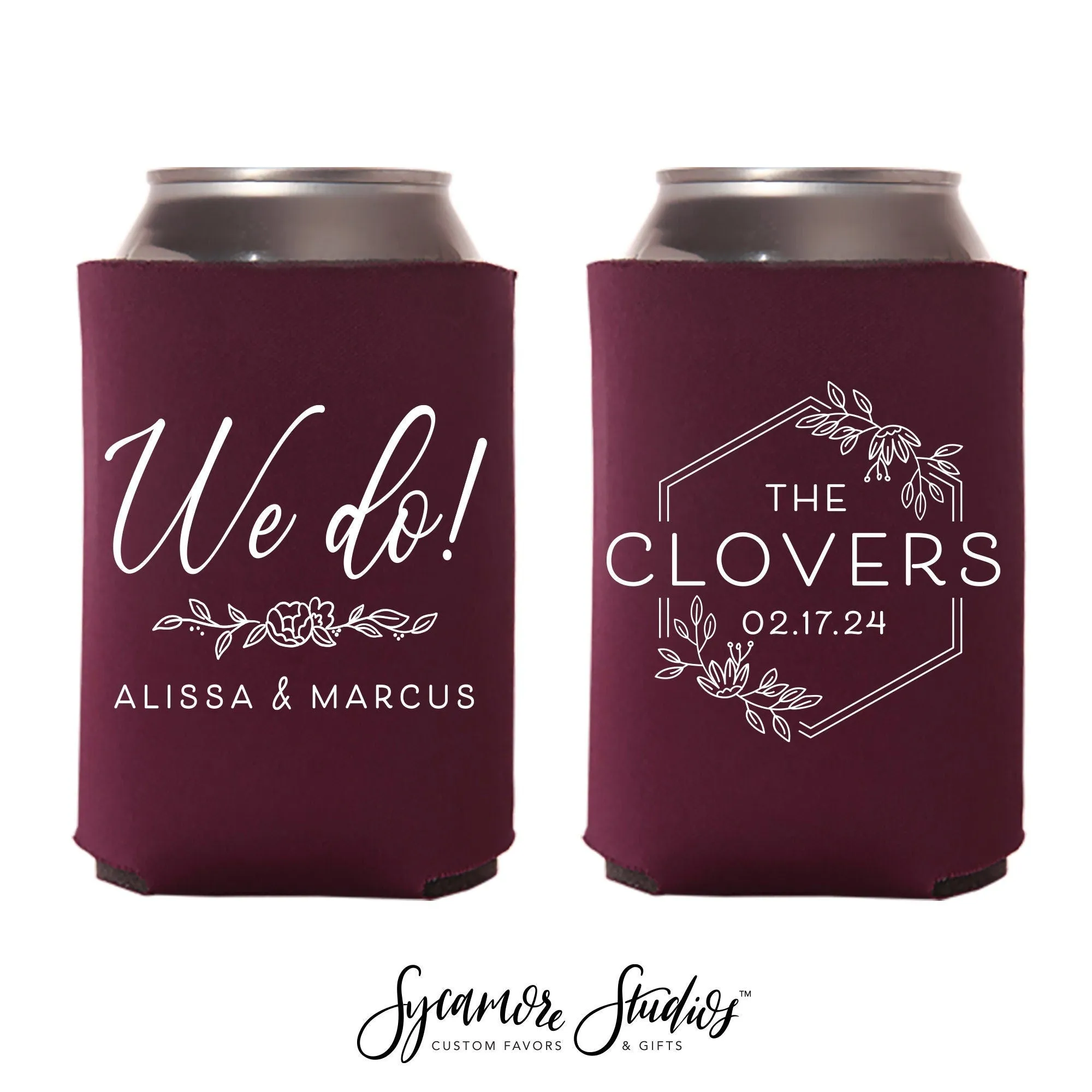 We Do Wreath  - Wedding Can Cooler #208R