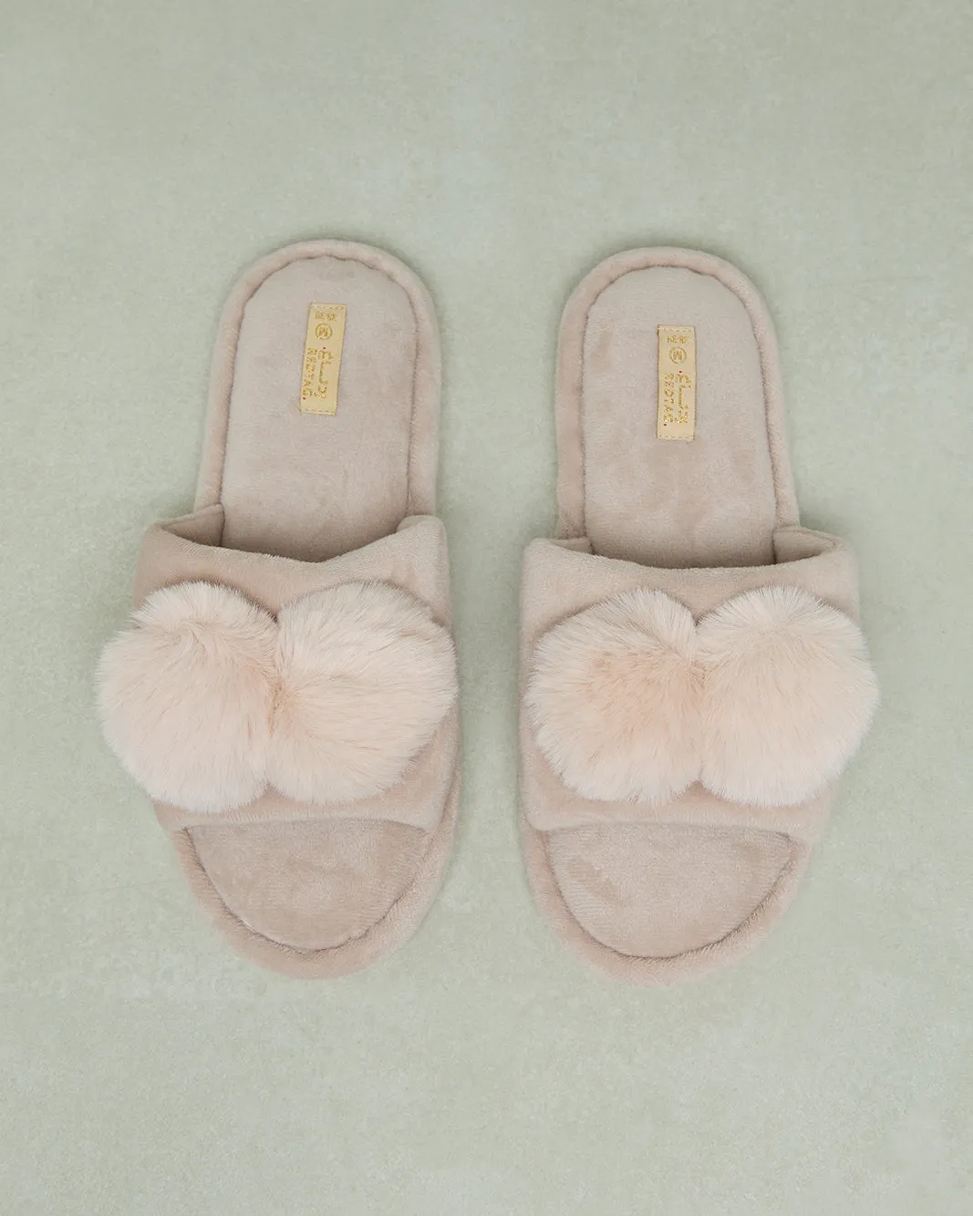 Women Beige Embellished Slipper