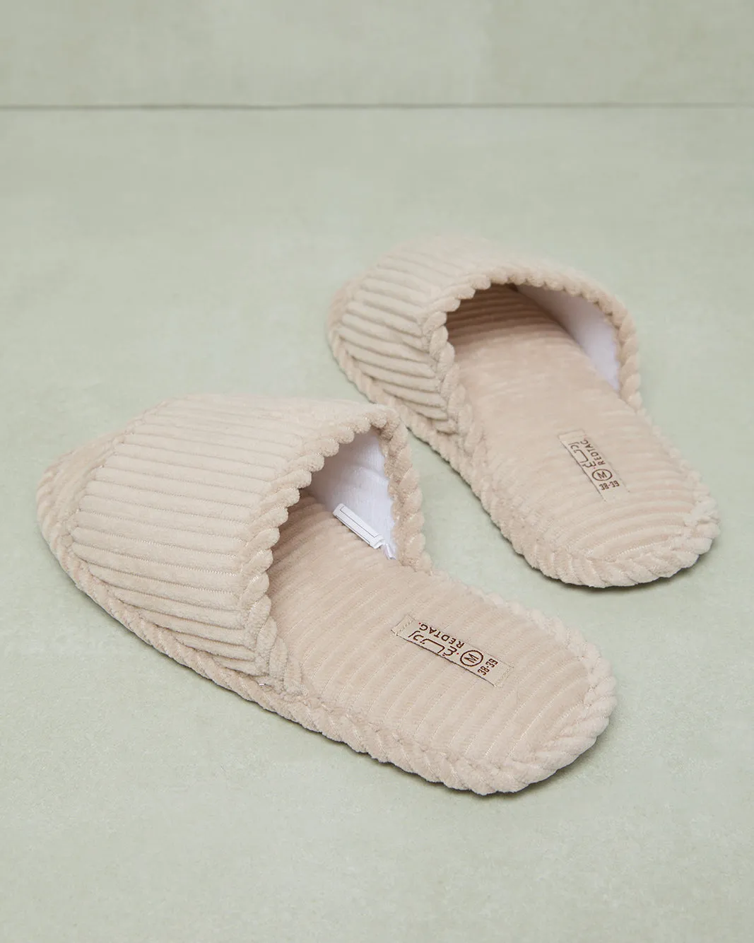 Women Beige Textured Slipper