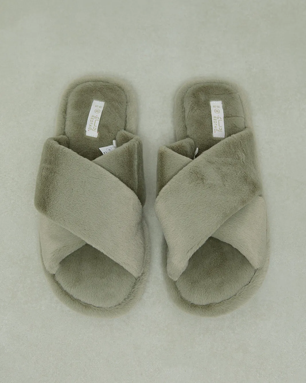Women Green Crisscross Slipper
