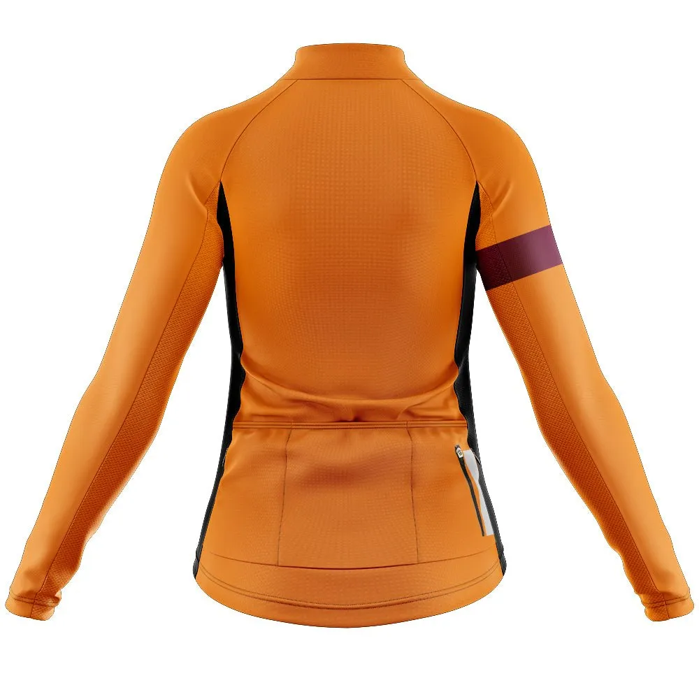 Womens Bezzie Orange Long Sleeve Cycling Jersey