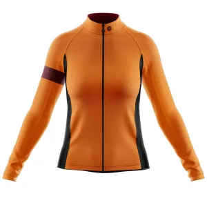Womens Bezzie Orange Long Sleeve Cycling Jersey