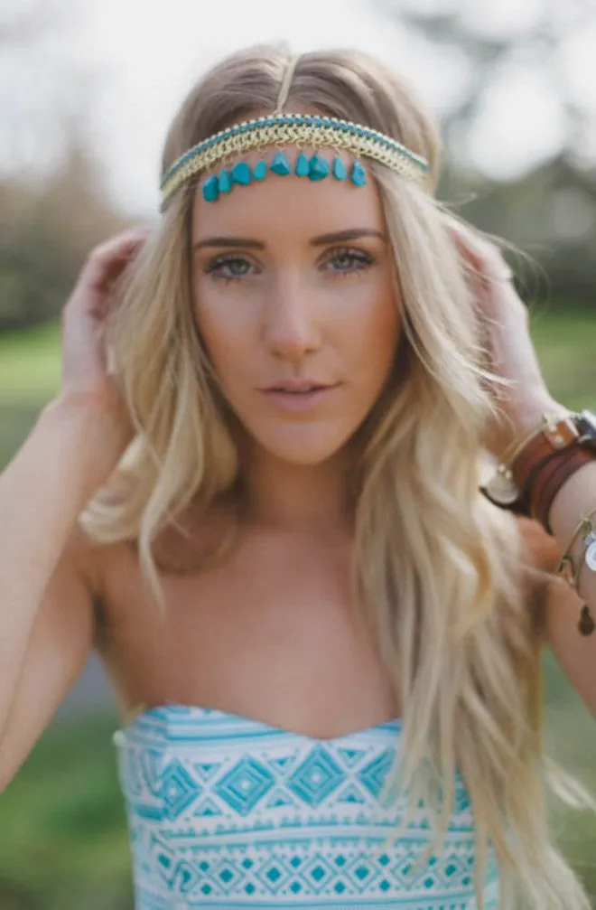 Worry Free Turquoise Head Chain