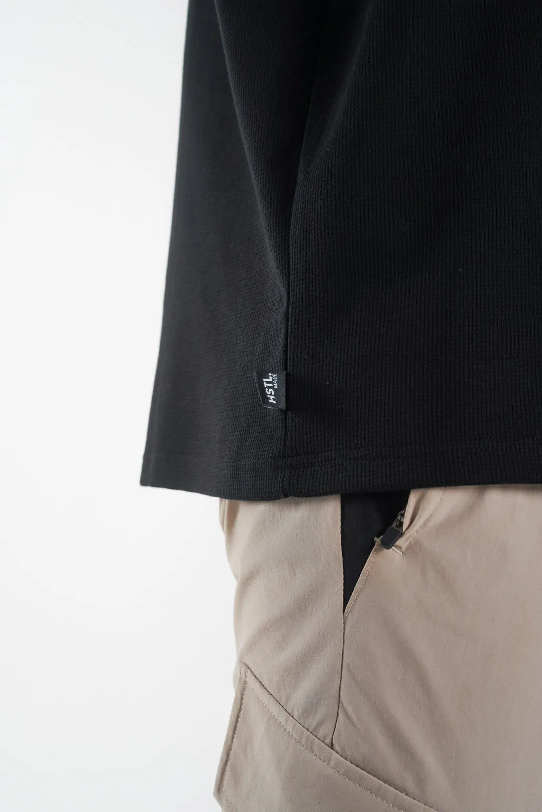 Woven Patch Long Sleeve Waffle Tee