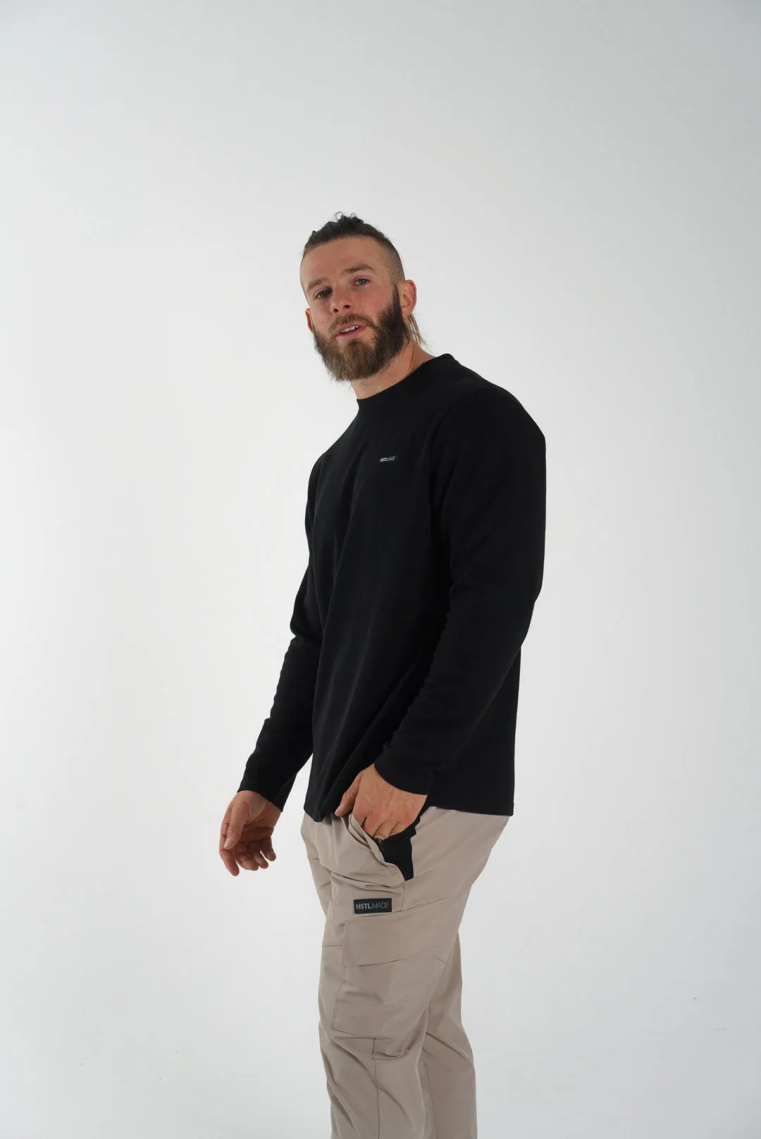 Woven Patch Long Sleeve Waffle Tee
