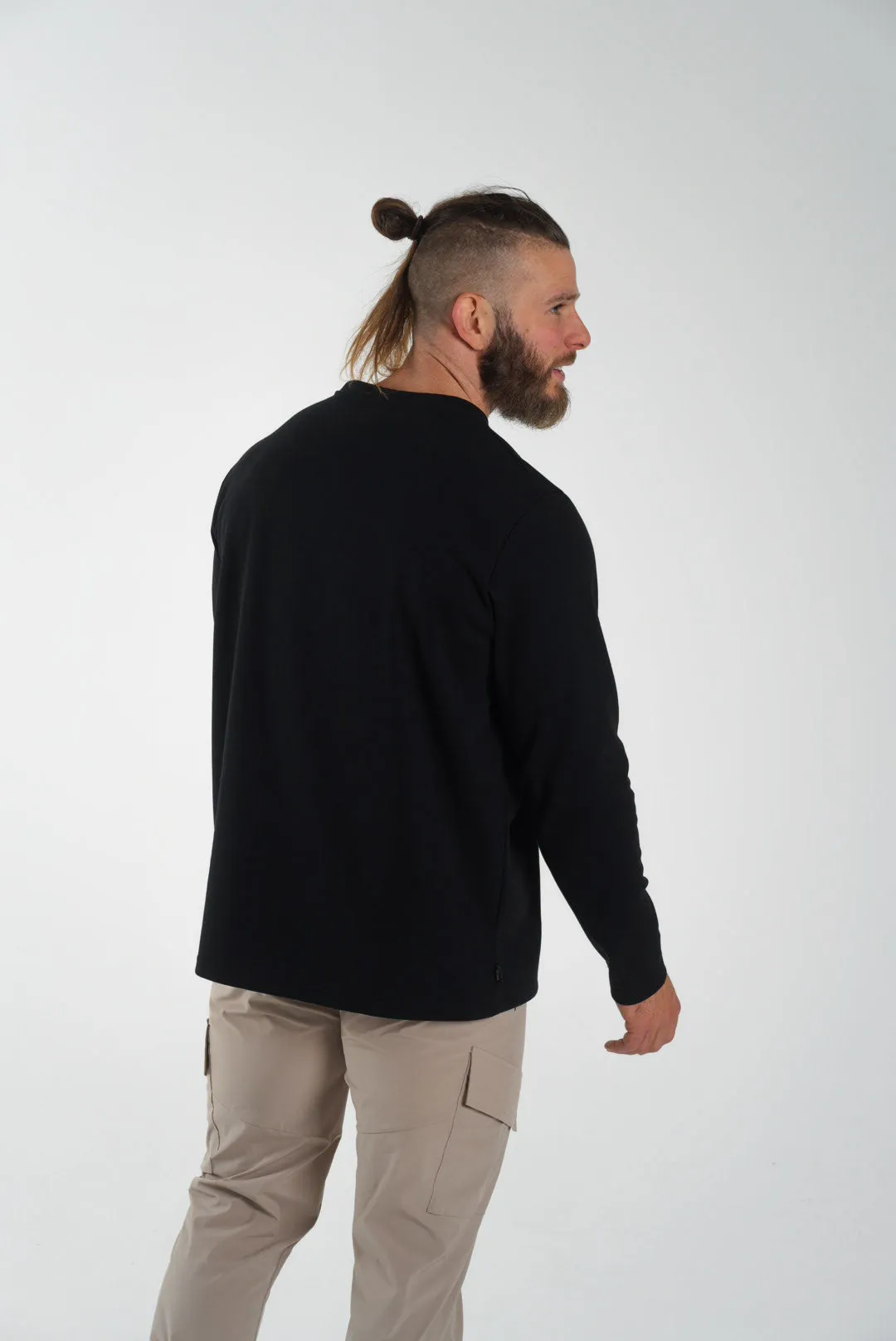 Woven Patch Long Sleeve Waffle Tee