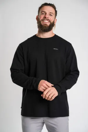 Woven Patch Long Sleeve Waffle Tee
