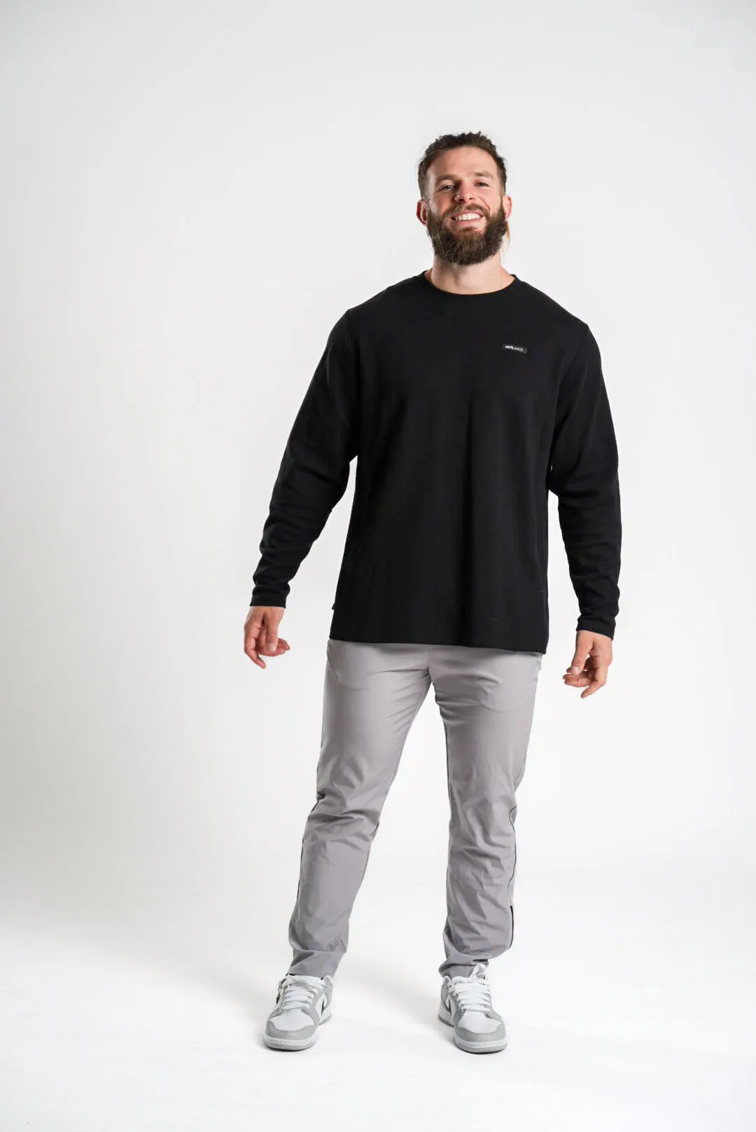 Woven Patch Long Sleeve Waffle Tee
