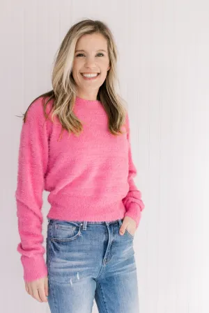 X Pink Fuzzy Sweater