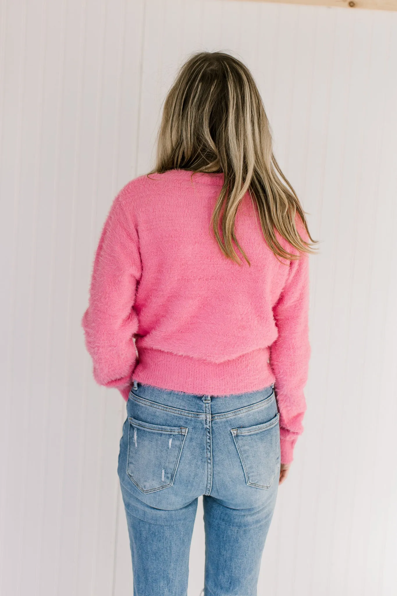 X Pink Fuzzy Sweater