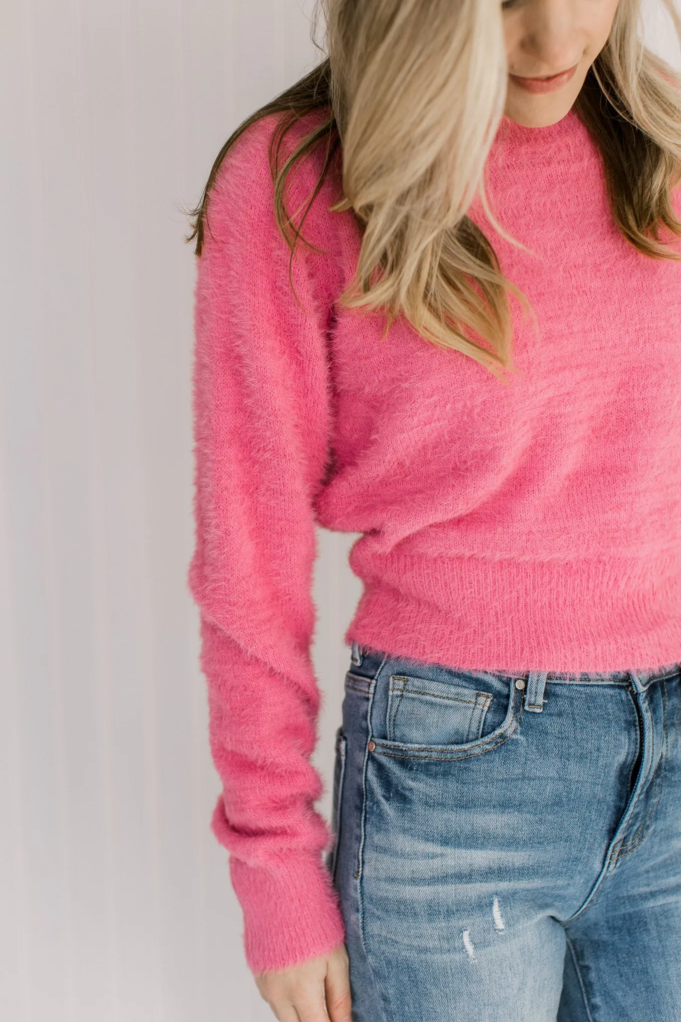 X Pink Fuzzy Sweater
