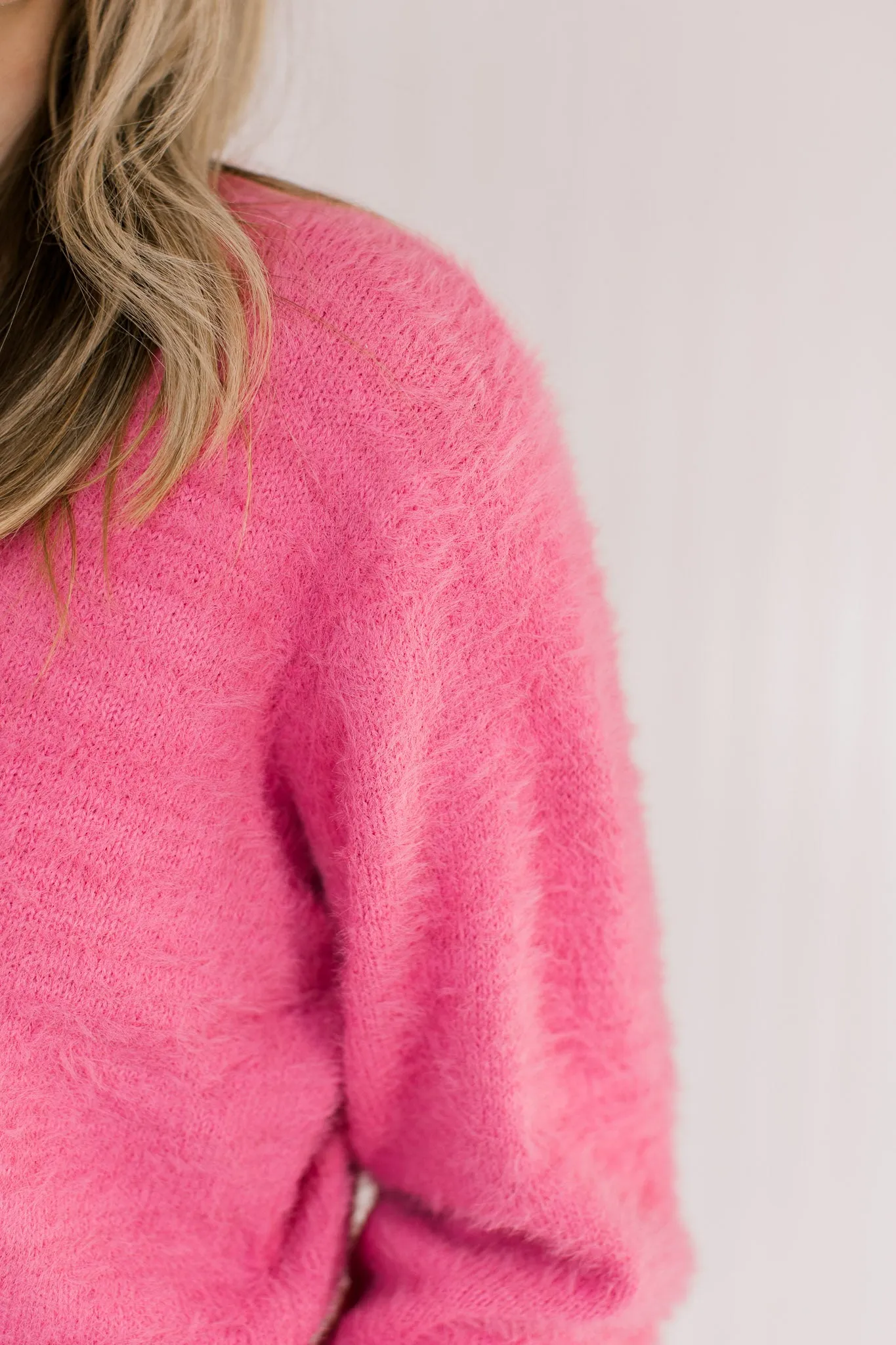 X Pink Fuzzy Sweater